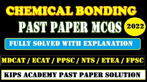 Chemical Bonding Past Paper Chemistry Mcqs Class Kips Academy