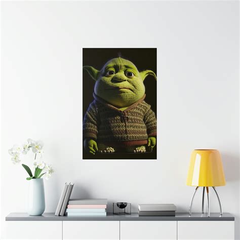 Epic Knitted Pop Art Green Baby Shrek Inspired Character Premium Fanart ...