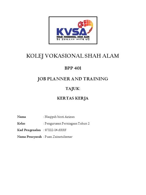 Contoh Kertas Kerja Program Latihan