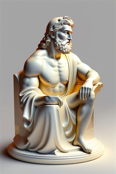 Lexica Statue Of Stoic Philosopher Of Ancient Greece In Medium Plane