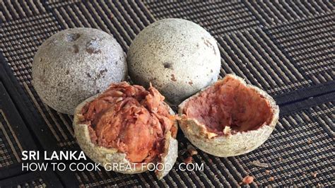 woodapple sri lanka funky stinky fruit   open eat wood