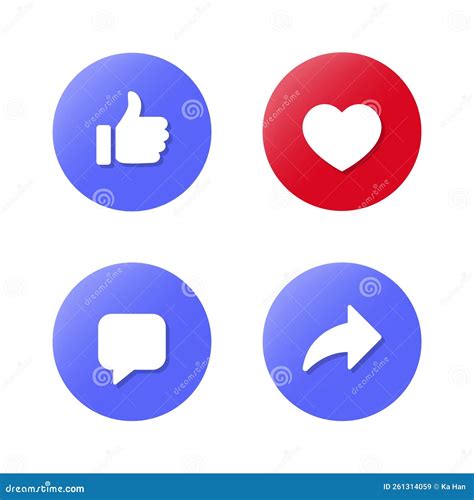 Like Love Comment And Share Icon Vector Social Media Elements Stock