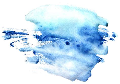 Tache Bleue D Aquarelle Sur Un Fond Blanc Illustration Stock