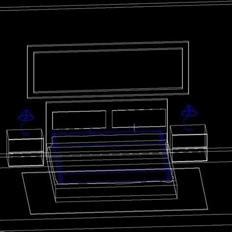 Double Bed 3d Dwg Plan For Autocad • Designs Cad