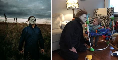 Dad Annoys Wife and Creeps out Neighbors in Michael Myers Costume