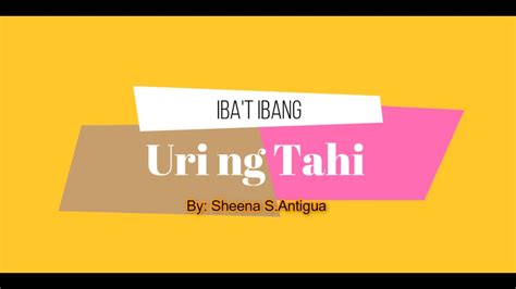 Ibat Ibang Uri Ng Tahi Youtube