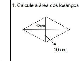 calcule a área do losango brainly br