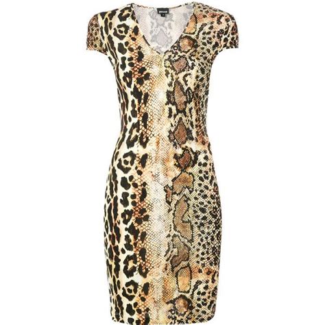 Just Cavalli Snake Print Fitted Dress Liked On Polyvore