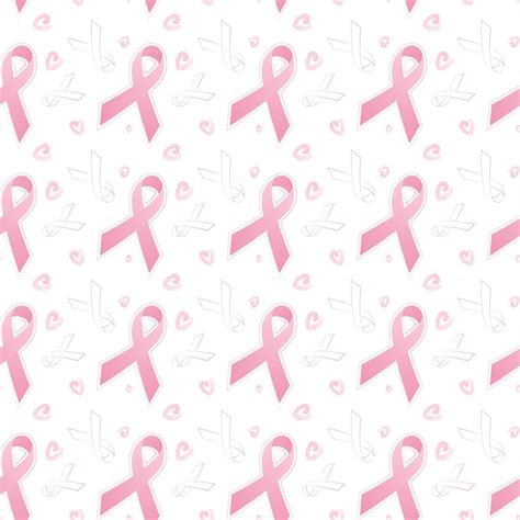 Premium Vector Pink Ribbon Seamless Pattern Vector To Support Woman