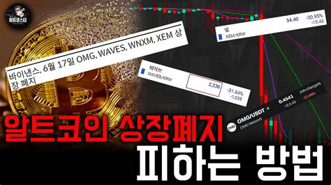 알트코인 상장폐지 점검하는 방법 비트코인 이더리움 웨이브 넴 Youtube