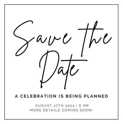 Minimalist Black And White Save The Date Etsy