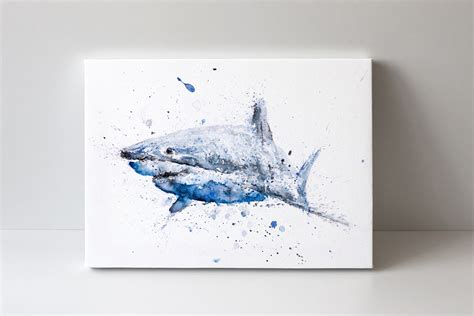 Shark Canvas Print of my Original Abstract Shark Painting Shark No.1