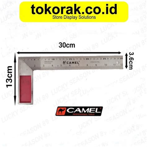 Jual SIKU METER SIKU TUKANG 30 CM CAMEL PENGGARIS SIKU JUMBO TEBAL 12