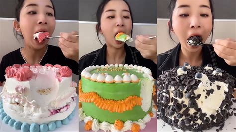 Asmr Eating Most Delicious Creamy Cake 🍰 Soft Chewy Sounds 크림 케이크