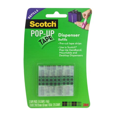 Scotch Pop Up Tape Strip Refill Pads 34 In X 2 In Strips 75 Strips