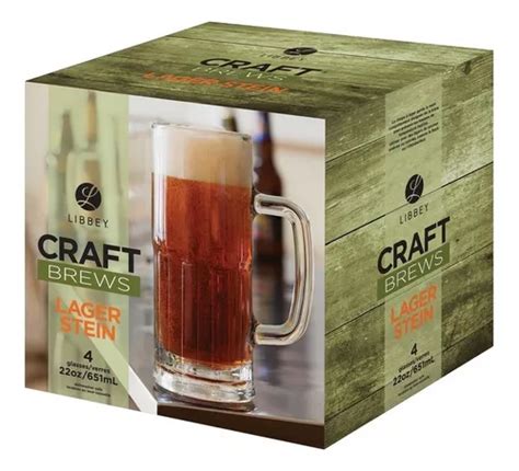 Caja De 4 Tarro Cervecero Estriado Cerveza Vidrio 739ml 25oz MercadoLibre