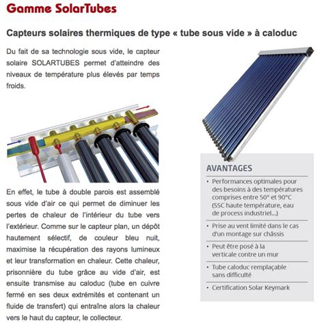 Capteurs Solaires Thermiques Plans Et Tubes Energies Autonomes