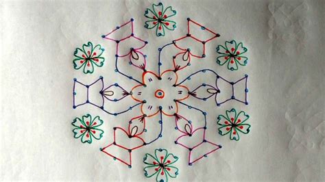 X Dot Simple Vilaku Kolam Dewali Kolam Simple Rangoli Design