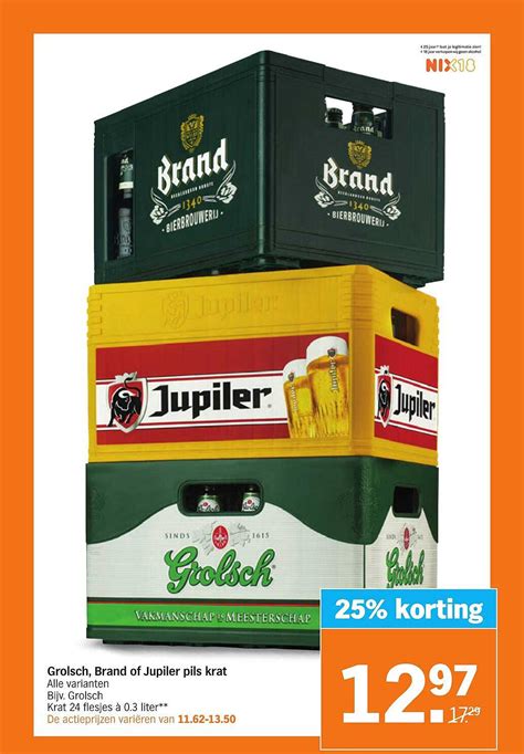 Grolsch Brand Of Jupiler Pils Krat 25 Korting Aanbieding Bij Albert