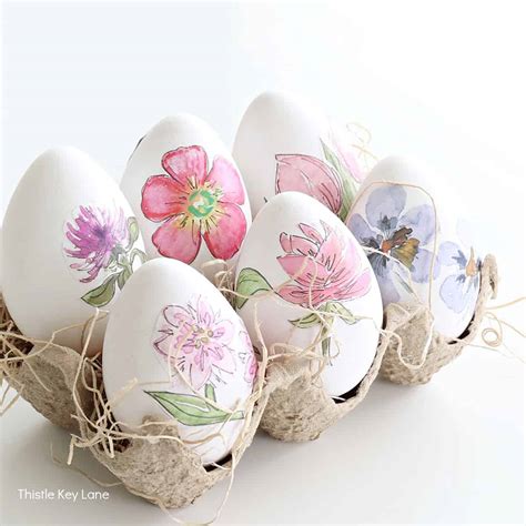 Decoupage Watercolor Floral Easter Eggs - Thistle Key Lane