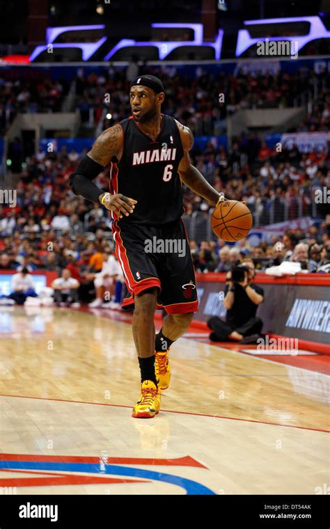 February 05, 2014: LeBron James #6 of the Miami Heat in action during the NBA game between the ...