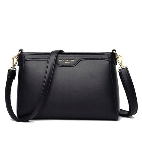 Czarny styl Skórzane torebki crossbody dla kobiet 12685720319