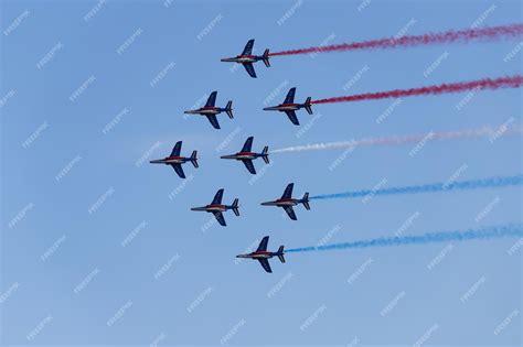 Premium Photo | Patrouille de france aerobatics team famous demonstration of french air force ...