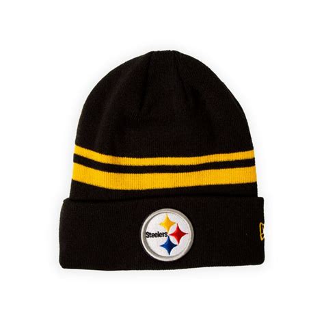 Pittsburgh Steelers New Era Gold Stripe Knit Hat