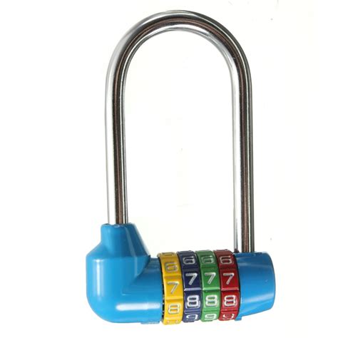 DIY 4 Digit Number Code Dial Combination Padlock Long Shackle Security ...