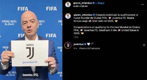 Mondiale Per Club Infantino Si Complimenta Con La Juve Buona Fortuna