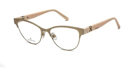 Swarovski Sk5220 Eyeglasses Matte Ruthenium White Clear Lens In Metallic Lyst