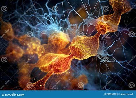 3d Illustration Of Neuronal Networks In The Brain Active Nerve Cells