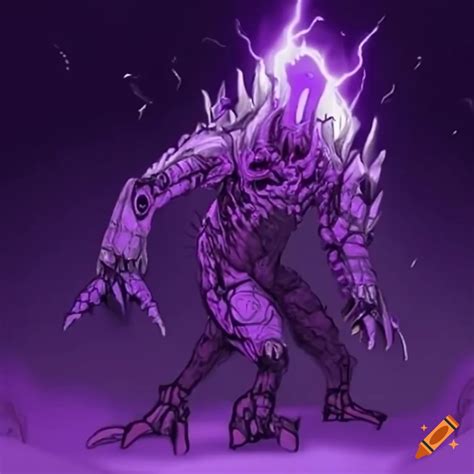 Purple Lightning King Titan Kaiju Robot With Sword And Claws On Craiyon