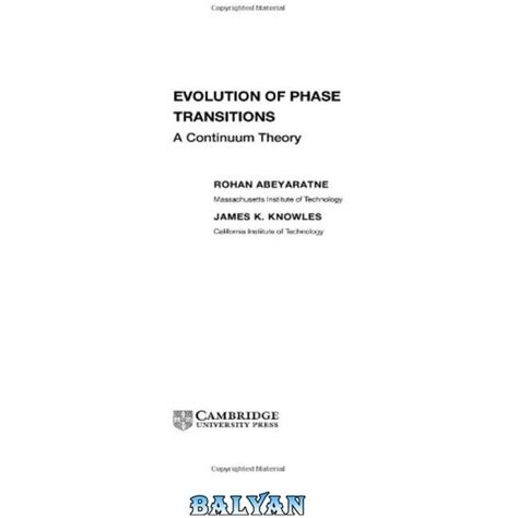 خرید و قیمت دانلود کتاب Evolution Of Phase Transitions A Continuum