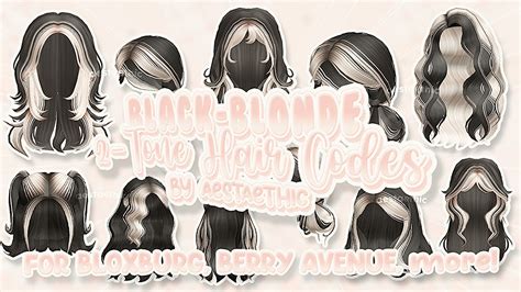 Berry Avenue Codes Hair Black Blonde Two Tone Highlight Pt Bloxburg