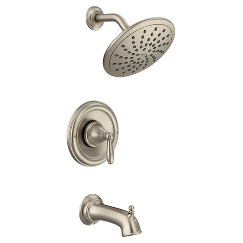 Shop Moen Brantford Brushed Nickel 1-Handle Bathtub and Shower Faucet ...