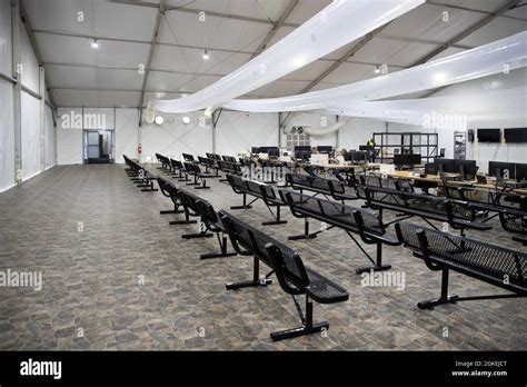 The Processing Area Of The Temporary Processing Facility In Eagle Pass Texas March 31 2021