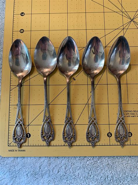 Sterling Silver Set Of 5 Lunt Monticello Coffee Spoons Monogrammed EBay