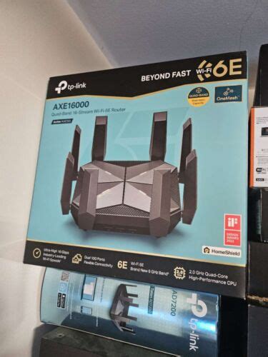 TP Link Archer AXE300 AXE16000 Quad Band Wi Fi 6E Router Black EBay