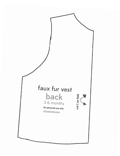 The Back Side Of A Vest Pattern With Measurements For Each Piece And