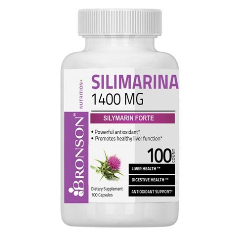 Silimarina Milk Thistle 1400 Mg 100 Capsule Bronson Labor Farmacia