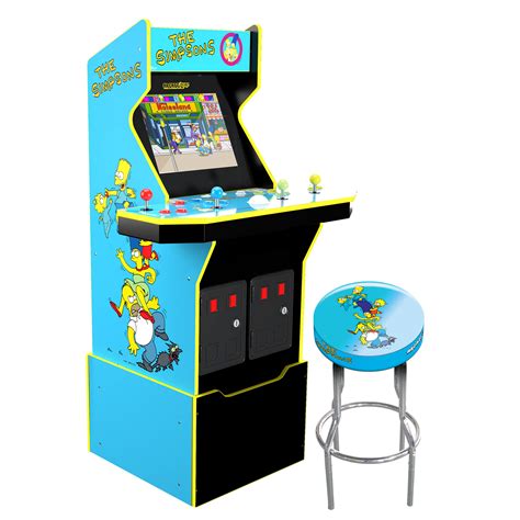 Arcade 1Up Arcade1Up The Simpsons 2 Games in 1 Arcade with Riser, Custom Stool, Tin Wall Sign ...