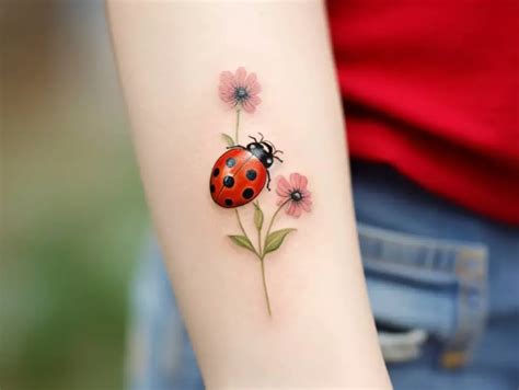 Ladybug With Flower Tattoo Ideas A Symbol Of Beauty And Luck Lady