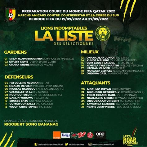 Coupe Du Monde La Liste Des Pour Les Matchs Amicaux Des Lions