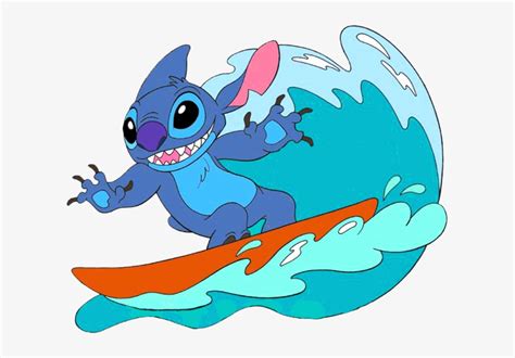 Disney Clipart Story By Cooptroop Stitch On Surfboard Png