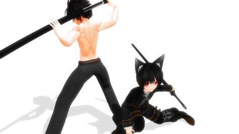 【mmdオリキャラ】黒き少年と青年 羅剣満像p さんのイラスト ニコニコ静画 イラスト