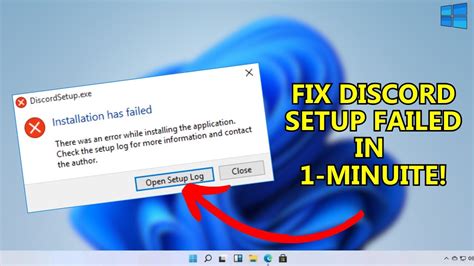 Fix Discord Setup Installation Has Failed Error In Windows 11