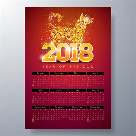 Premium Vector | 2018 calendar template