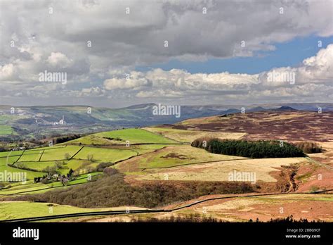 Hope valley landscape,Hathersage,Peak district national park,Derbyshire ...