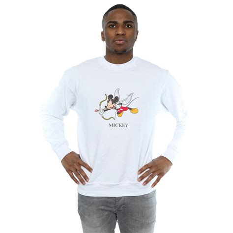 Disney Mens Mickey Mouse Love Cherub Sweatshirt